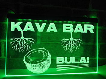 Kava Bar Hanging Neon Sign