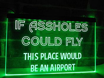 If Assholes Could Fly Funny Hanging Neon Sign