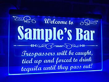 Trespassers Bar Personalized Hanging Neon Sign