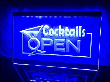 Cocktails Open Hanging Neon Sign