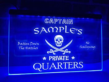 Captain&#039;s Private Quarters Hanging Neon Sign