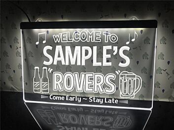 Welcome to the Rovers Personalized Hanging Neon Sign
