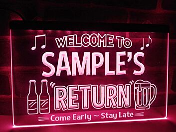 Welcome to the Return Personalized Hanging Neon Sign