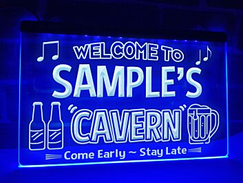 Welcome to My Cavern Personalized Hanging Neon Sign