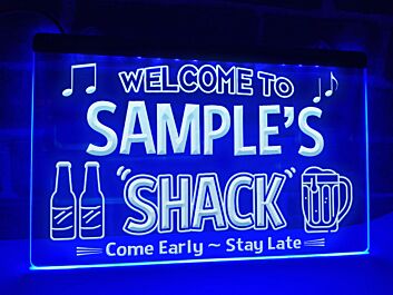 Welcome to My Shack Personalized Hanging Neon Sign