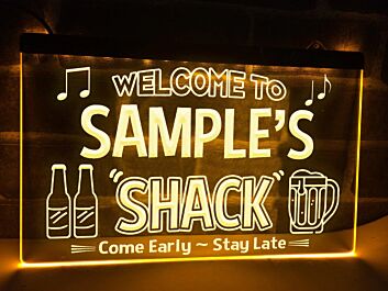 Welcome to My Shack Personalized Hanging Neon Sign