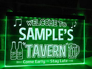 Welcome to My Tavern Personalized Hanging Neon Sign