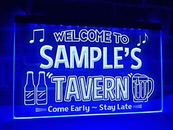 Welcome to My Tavern Personalized Hanging Neon Sign
