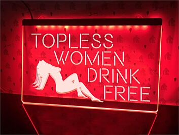 Topless Women Hanging Neon Sign