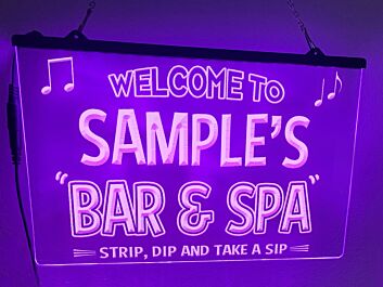 Bar and Spa Personalized Hanging Neon Sign