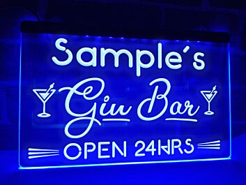 Gin Bar Personalized Hanging Neon Sign