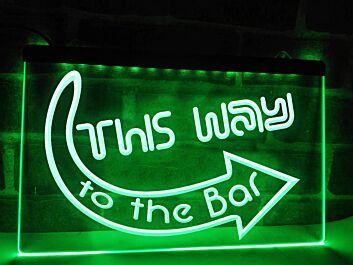 This Way to the Bar Hanging Neon Sign