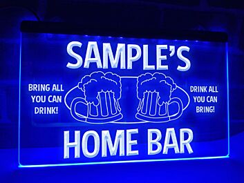 Home Bar Personalized Hanging Neon Sign