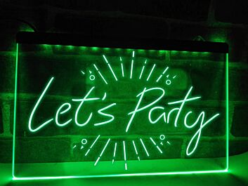 Let&#039;s Party Hanging Neon Sign