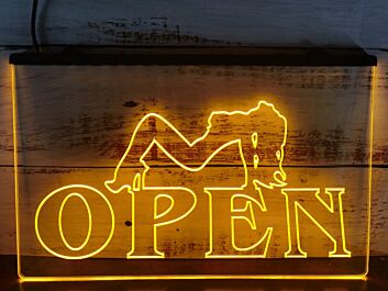 Strippers Open Hanging Neon Sign
