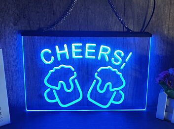 Cheers Beers Bar Hanging Neon Sign