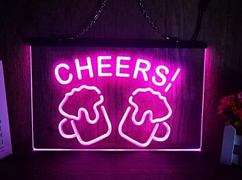 Cheers Beers Bar Hanging Neon Sign