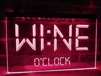 Wine O'clock Hanging Neon Sign
