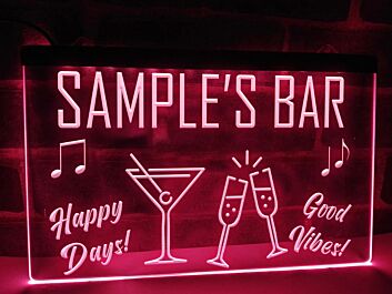 Happy Days Bar Personalized Hanging Neon Sign