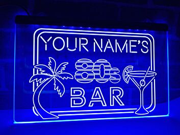 80s Bar Personalized Hanging Neon Sign