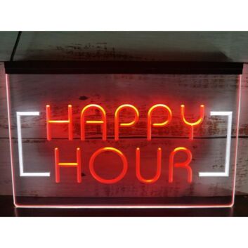Happy Hour Two Tone Hanging Neon Sign