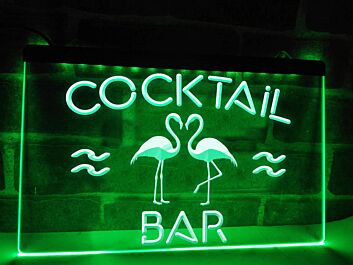 Flamingo Cocktail Bar Hanging Neon Sign