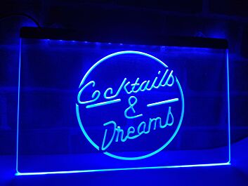 Cocktails & Dreams Hanging Neon Sign
