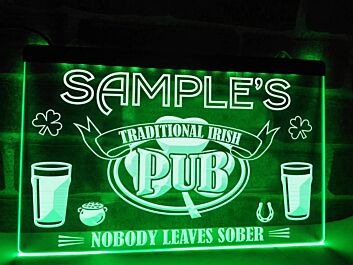 Irish Pub Personalized Hanging Neon Sign