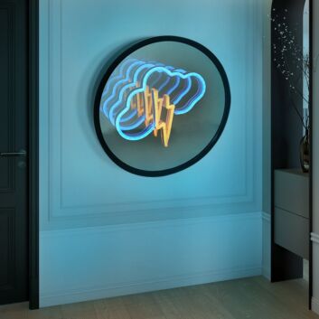 Electric Lightning Cloud 3D Mirror Effect