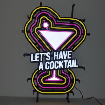 Let’s Have a Cocktail Iron Frame LED Neon Sign
