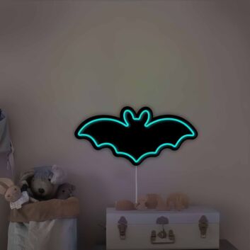 Bat Wall Decor Neon Black Backsplash