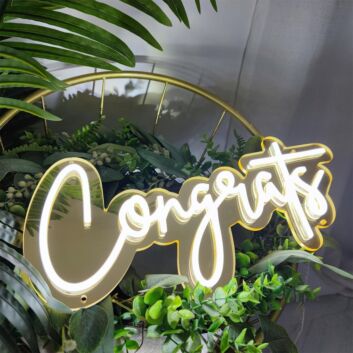 Congrats Gold Backboard LED Neon Sign