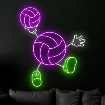 Soccer Kid Cartoon Neon Sign