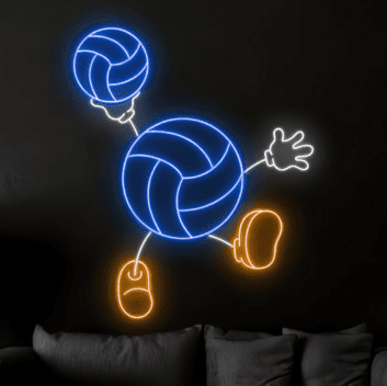 Cartoon Volleyball Player LED Neon Sign