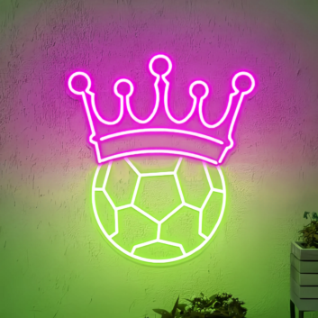 Crown Soccer Neon Light