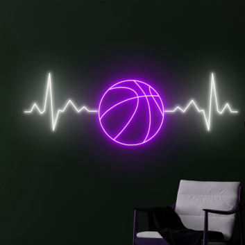 Basketball Heartbeat Neon Light