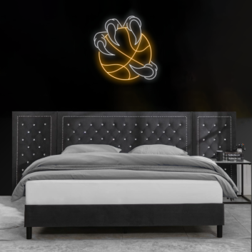 Mystic Claw Holding Basketball Neon Sign