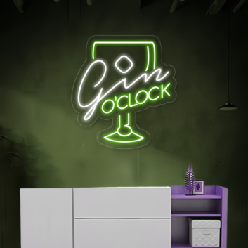 Elegant Wine Glass Neon Light