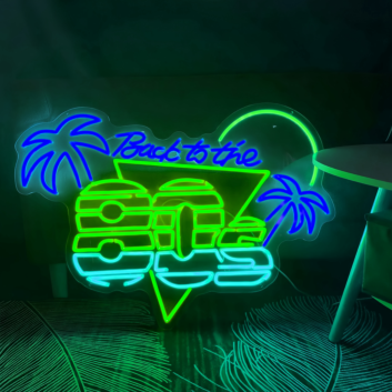 Customize Retro Back to the 80s Neon Sign