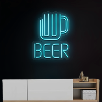 Customize Frosty Beer Glass Neon Light