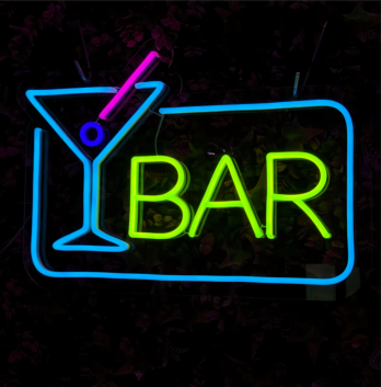 Customize Chic Cocktail Bar Neon Sign