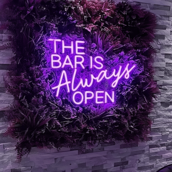 Inviting THE BAR IS Always OPEN Neon Light