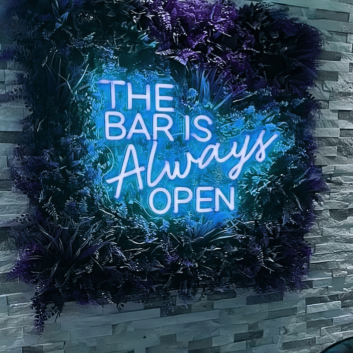 Inviting THE BAR IS Always OPEN Neon Light