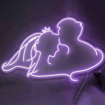 Groom Kissing Bride&#039;s Forehead Style 2 Neon Light