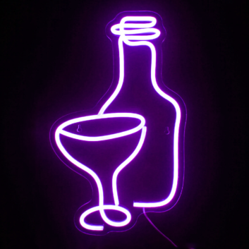 Beer Wine Glass Neon