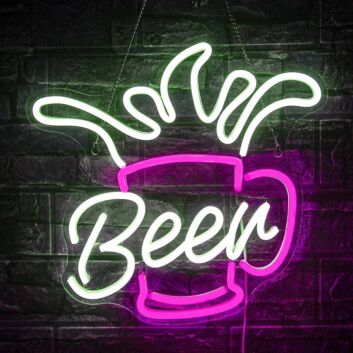 Customize Bubbling Beer Mug Icon Neon Light