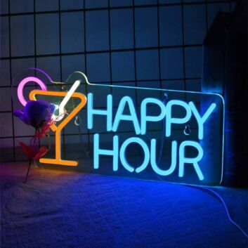 Customize HAPPY HOUR Style 1 Fun Drinking Time Neon Sign