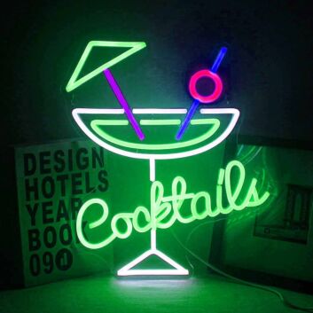 Customize Cocktail Glass Bar Neon Sign