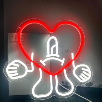 Abstract Figure with Heart Neon Light
