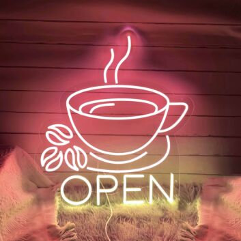 Customize Coffee Open Neon Sign